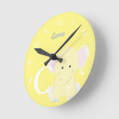 名入れ ベビー パステルイエロー 丸型 時計 (傾斜)