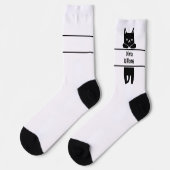 名入れ 黒猫クルーソックス 彼女用 ソックス (左)