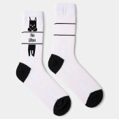 名入れ 黒猫クルーソックス 彼女用 ソックス (右)