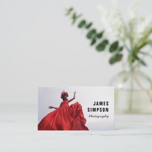 名刺あなたの写真のカスタムテンプレートプレーン 名刺 (スタンド正面)