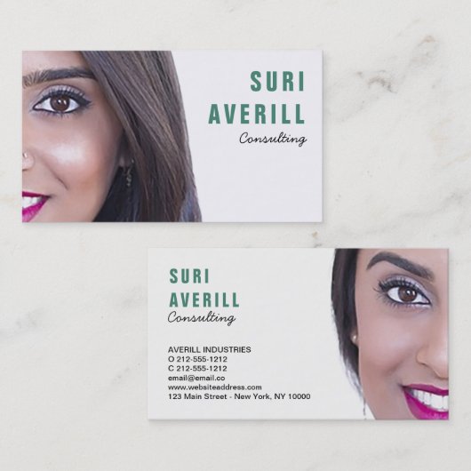 名刺あなたの写真のカスタムテンプレートプレーン 名刺 (正面/裏面)