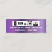 名刺およびミュージシャンのギターピック スキニー名刺 (裏面)