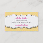 名刺かわいいはっきりしたカップケーキバターイエローピンク 名刺 (裏面)