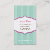 名刺かわいいカップケーキはっきりしたピンクのミントグリーン 名刺 (裏面)