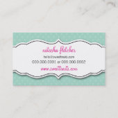名刺かわいいカップケーキパステルはっきりしたミントピンク 名刺 (裏面)