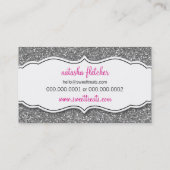 名刺かわいいカップケーキピンクシルバーグリッター 名刺 (裏面)