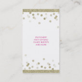 名刺かわいいスタイリッシュ紙吹雪金ゴールドグリッター 名刺 (裏面)