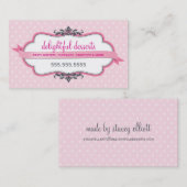 名刺かわいいピンクスタイリッシュパステル淡い色のベビー 名刺 (正面/裏面)