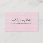 名刺かわいいピンクスタイリッシュパステル淡い色のベビー 名刺 (裏面)