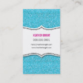 名刺きらびやかなグリッターキラキラ金ゴールドブルー 名刺 (裏面)