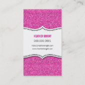 名刺きらびやかなグリッターキラキラ金ゴールドホットピンク 名刺 (裏面)