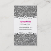 名刺きらびやかなグリッタースパークルシルバーピンク 名刺 (裏面)