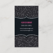 名刺きらびやかなグリッタースパークルブラックピンク 名刺 (裏面)