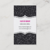 名刺きらびやかなグリッタースパークルブラックピンク 名刺 (裏面)