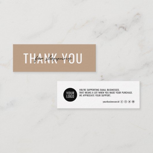 名刺ご注文のミニマリスト、ありがとうございます スキニー名刺 (正面/裏面)