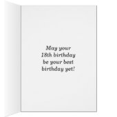 名刺とのはっきりしたで、青く、フェイクな金ゴールドの第18誕生日 (内側 (右))