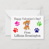 名刺にバレンタインのミニカード ノートカード (裏面)