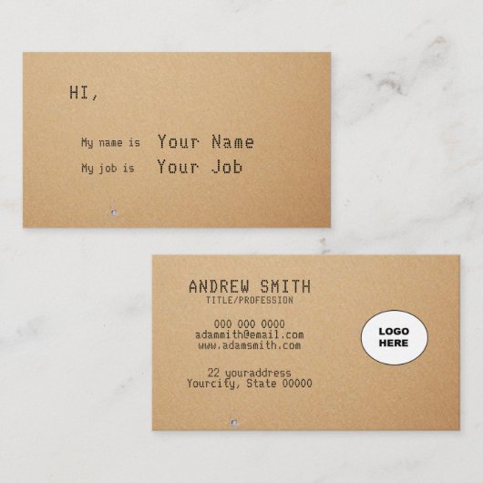 名刺に自分の画像を追加する 名刺 (正面/裏面)