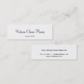 名刺のはっきりしたな筆記体の卒業の挿入物のクラス コーリングカード (正面/裏面)