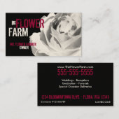 名刺のばら色の写真の花の白のテンプレート 名刺 (正面/裏面)