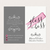 名刺のように光沢を出す、ボス折りのような光沢 名刺 (外部フラット)