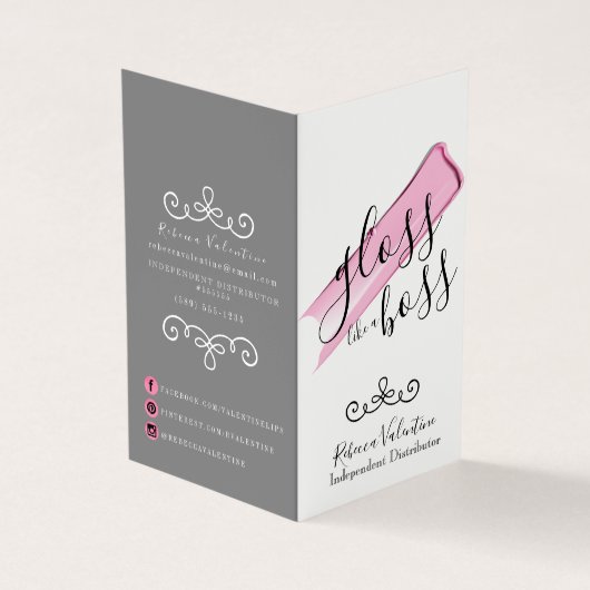 名刺のように光沢を出す、ボス折りのような光沢 名刺 (外部)