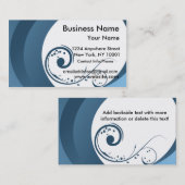 名刺のエレガントな青 名刺 (正面/裏面)
