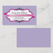 名刺のエレガントはっきりした暗い赤紫色 名刺 (正面/裏面)