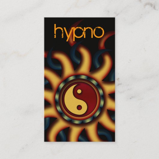 名刺のオレンジ抽象的な陰陽の日光 名刺 (正面)