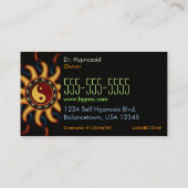 名刺のオレンジ抽象的な陰陽の日光 名刺 (裏面)