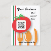 名刺のカレンダーのイタリアンな食事 名刺 (裏面)