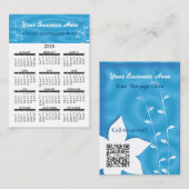 名刺のカレンダーの青のスパ 名刺 (正面/裏面)