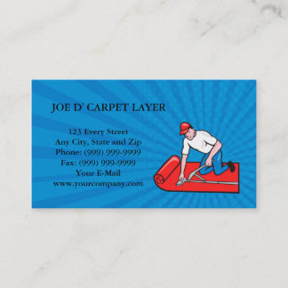 名刺のカーペットの層のフィッターの労働者の漫画 名刺