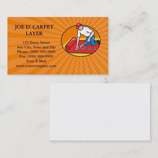 名刺のカーペットの層のフィッターの労働者の漫画 名刺