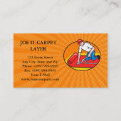 名刺のカーペットの層のフィッターの労働者の漫画 名刺 (正面)