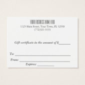 名刺のギフトをグレイにする (裏面)