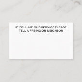 名刺のクリーニング 名刺 (裏面)