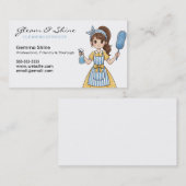 名刺のクリーニング – Brunette Cartoon Cleaner 名刺 (正面/裏面)