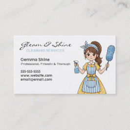 名刺のクリーニング – Brunette Cartoon Cleaner 名刺