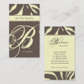 名刺のシマウマの美容院のYlwの動物の暗灰色 名刺 (正面/裏面)