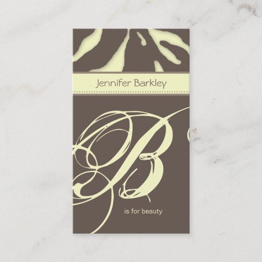 名刺のシマウマの美容院のYlwの動物の暗灰色 名刺 (正面)