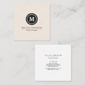 名刺のシンプルスタイル。 スクエア名刺 (正面/裏面)