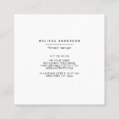 名刺のシンプルスタイル。 スクエア名刺 (裏面)