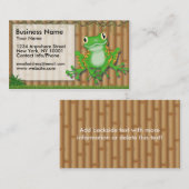 名刺のジャングルのおもしろいの緑カエル 名刺 (正面/裏面)