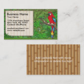 名刺のジャングルのおもしろいの赤のオウム 名刺 (正面/裏面)