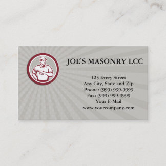 名刺のタイル職人の左官の石大工の石工労働者 名刺