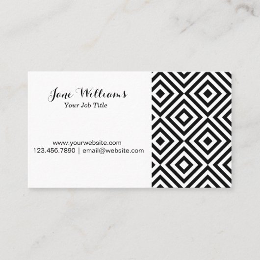 名刺のダイヤモンドの背部黒 名刺 (正面)