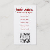 名刺のテンプレートのヘアーサロン 名刺 (裏面)