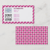 名刺のテンプレートの一般的なピンクのアーガイル2 名刺 (正面/裏面)