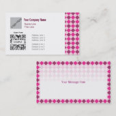 名刺のテンプレートの一般的なピンクのアーガイル 名刺 (正面/裏面)